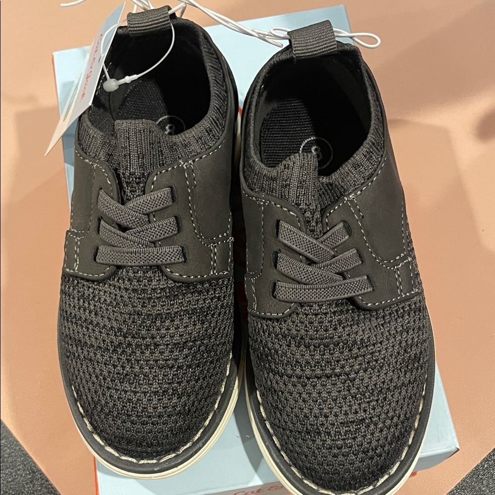 Cat & Jack Gray Knit Lace-Up Casual Shoe